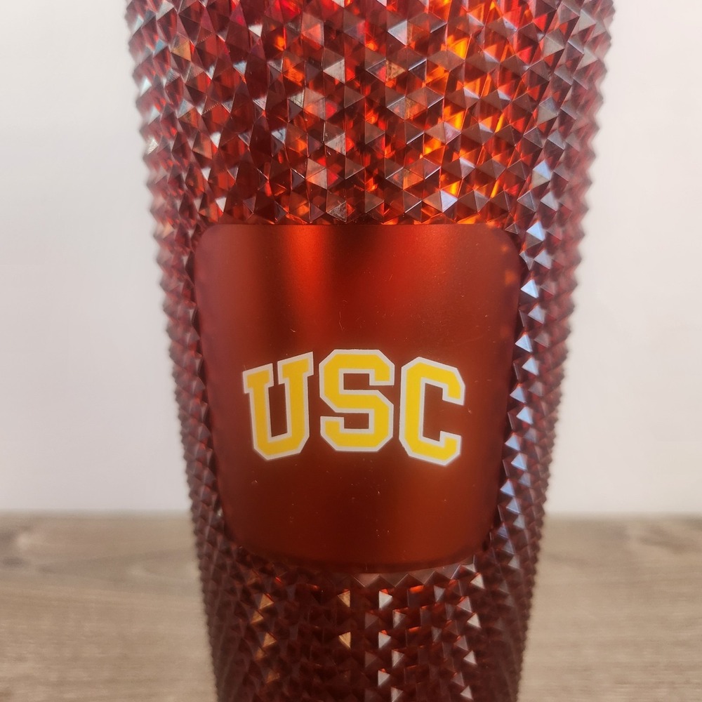 New 2024 USC Trojans Starbucks Studded 24oz Red Cold Drink Tumbler Southern Cal - Picture 2 of 7